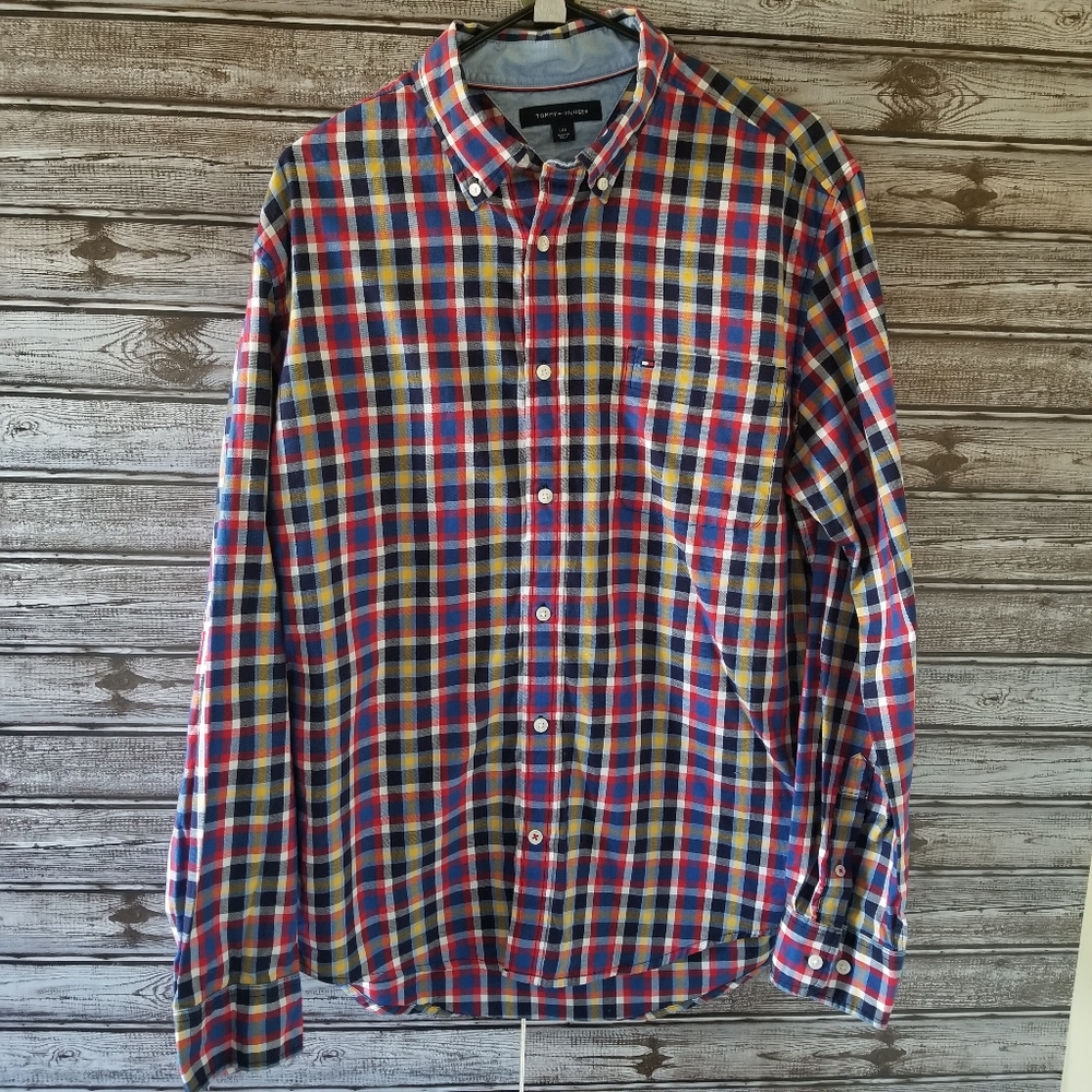 Men's Tommy Hilfiger Plaid Button-down Shirt L